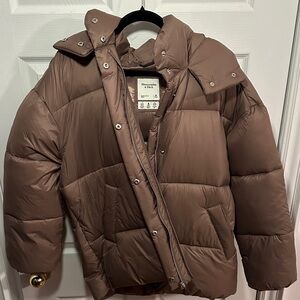 Abercrombie & Fitch Tan Puffer Jacket